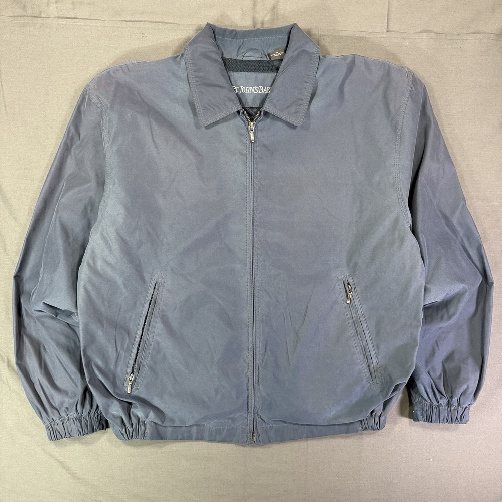 Vintage St. John's Bay Men's Medium Harrington Bomber Microfiber Golf Jacket